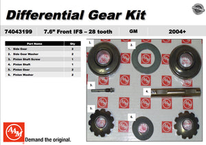 OEM Spider Gear Kit -74043199 Fits 04-12 Canyon Colorado Front Axle 7.6