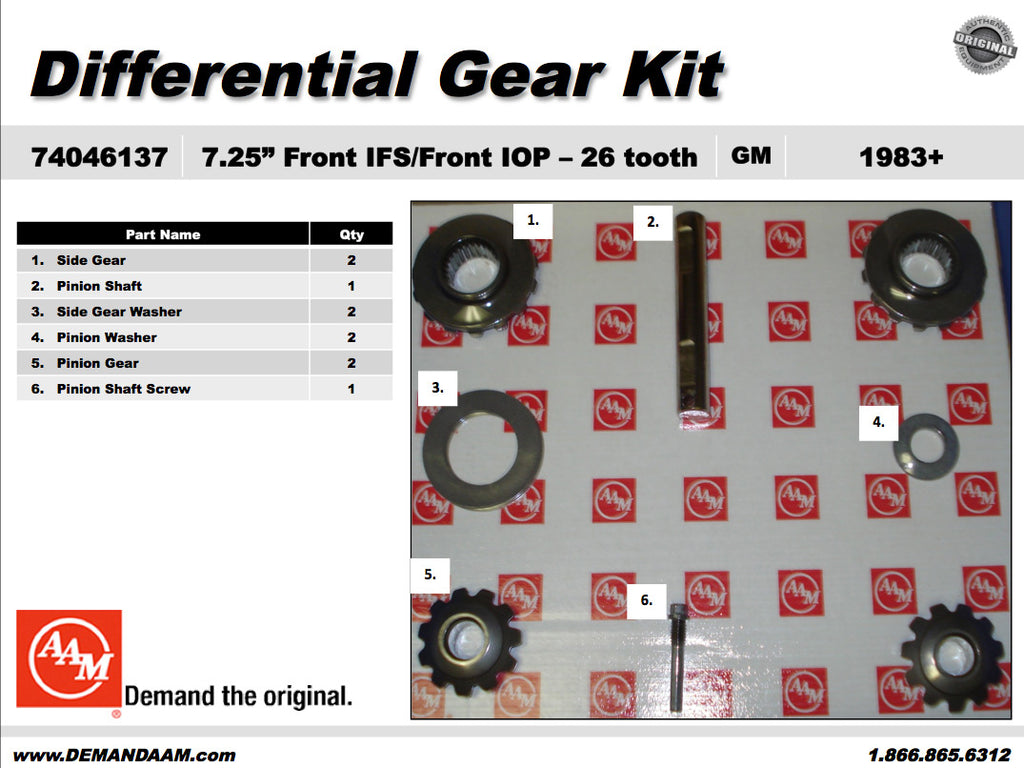 OEM Spider Gear Kit 74046137 Blazer Astro Jimmy S10 7.25