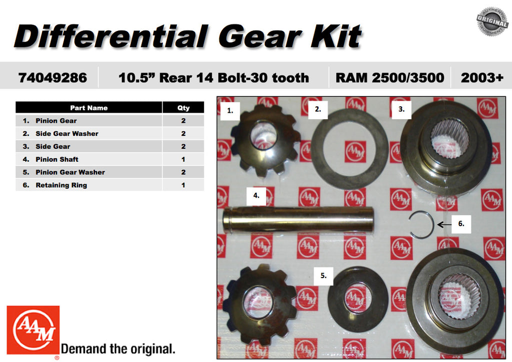 OEM Spider Gear Kit 74049286 03-12 Dodge Ram 2500/3500 10.5