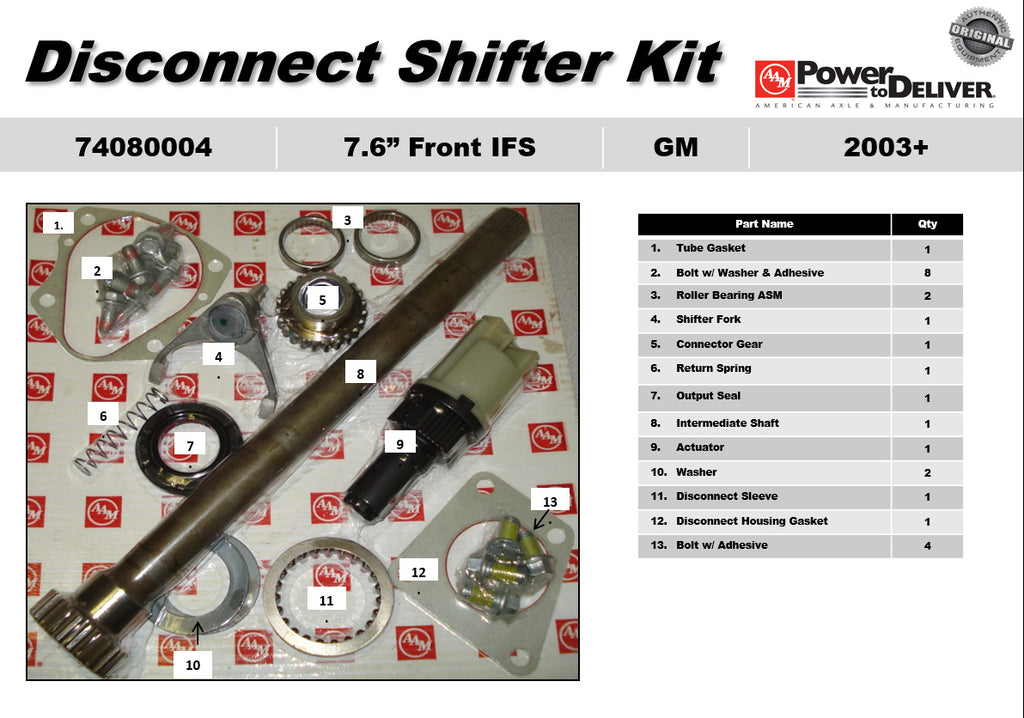 Genuine OEM Disconnect Shifter Kit Front Axle 7.6