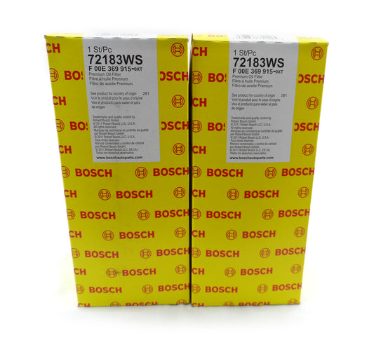 Set of 2 Bosch Original Oil Filters 72183WS Fits A6 Quattro S6