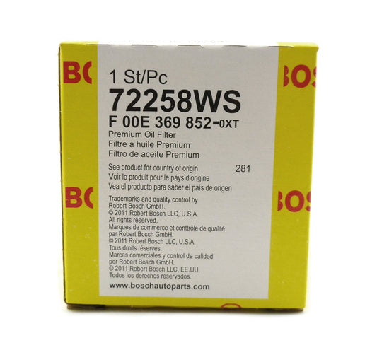 Bosch Original Oil Filter 72258WS Fits 01-14 Mini Cooper L4-1.6L