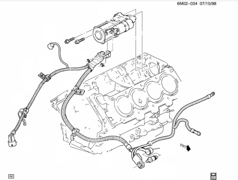 GM 15321201 Positive OEM Battery Cable (78" LONG) 96-99 Deville Seville Eldorado