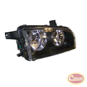 Headlamp (w/ Black Bezel - Right) - Crown# 4806164AJ