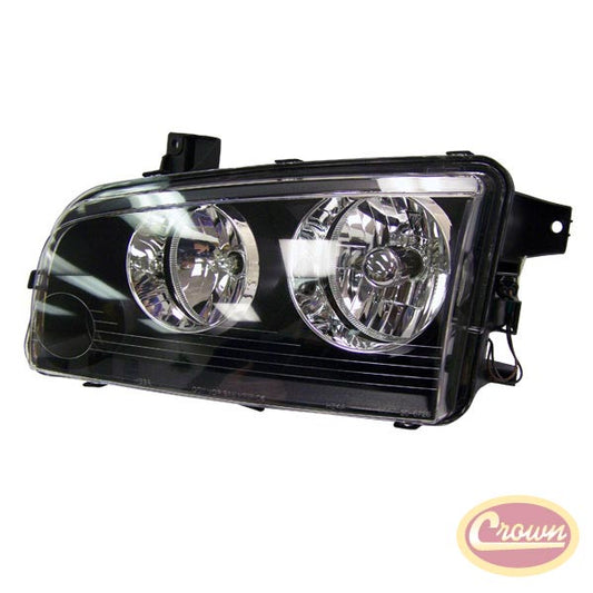 Headlamp (w/ Black Bezel - Left) - Crown# 4806165AJ