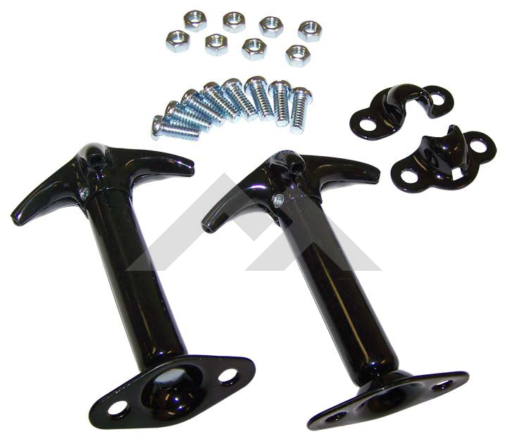 One New Hood Catch Kit (Black) - Crown# 488601