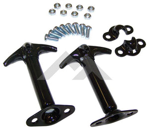 One New Hood Catch Kit (Black) - Crown# 488601