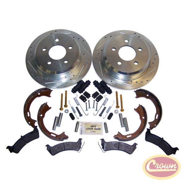 Performance Brake Kit (Rear; Drilled & Slotted) - Crown# RT31033