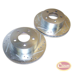Brake Rotor Set (Front; Drilled & Slotted) - Crown# RT31002