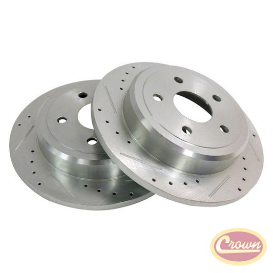 Brake Rotor Set (Rear, Drilled & Slotted) - Crown# RT31004