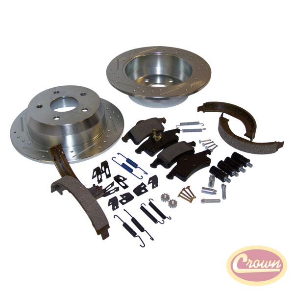 Performance Brake Kit (Rear; Drilled & Slotted) - Crown# RT31034