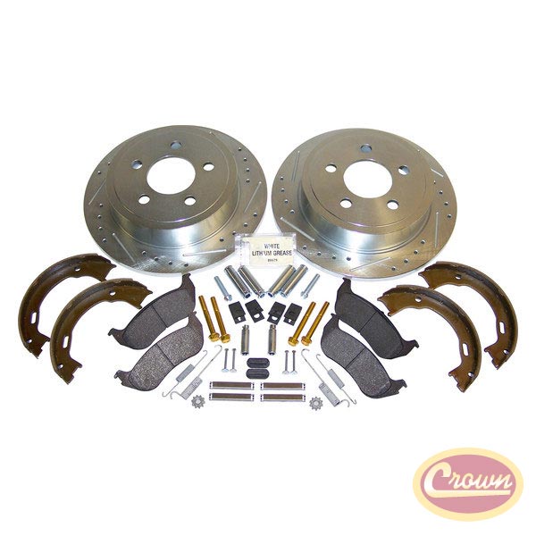 Performance Brake Kit (Rear; Drilled & Slotted) - Crown# RT31014