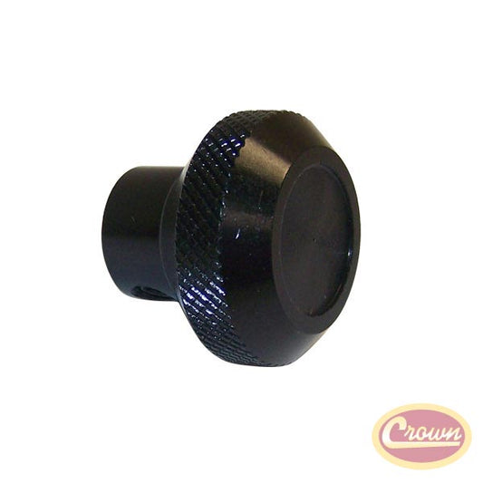 Wiper Switch Knob (Black Aluminum) - Crown# 5459189B Fits 76-86 Jeep CJ