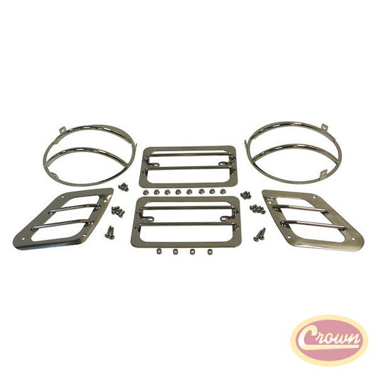 Euro Front Light Guard Kit (6 Pc) - Crown# RT34054