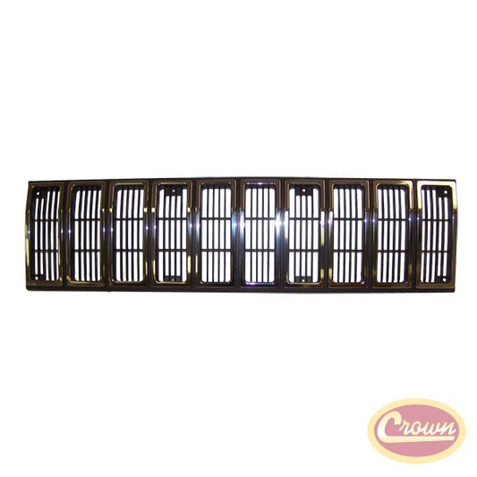 Cherokee Radiator Grille, Chrome/Black - Crown# 55002229