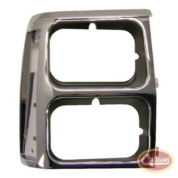Right Headlamp Bezel (Black & Chrome) - Crown# 55008046