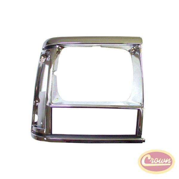 Right Headlamp Bezel (Black & Chrome) - Crown# 55034078