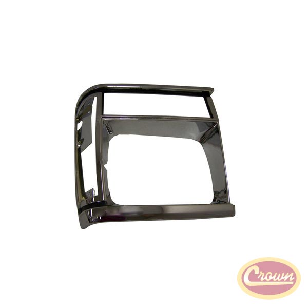 Left Headlamp Bezel (Black & Chrome) - Crown# 55034079