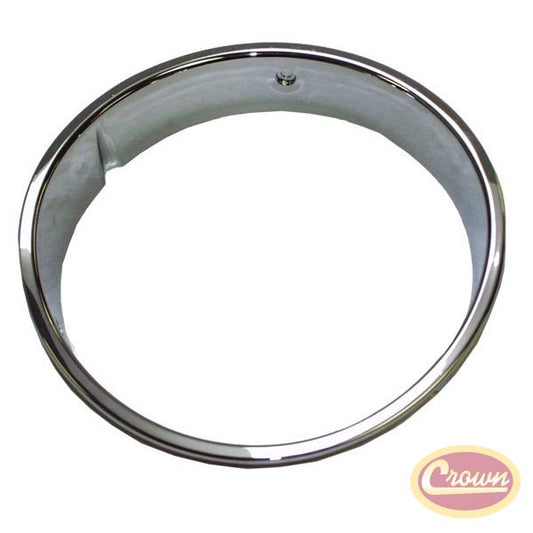 Chrome Headlamp Bezel, Left - Crown# 55055047