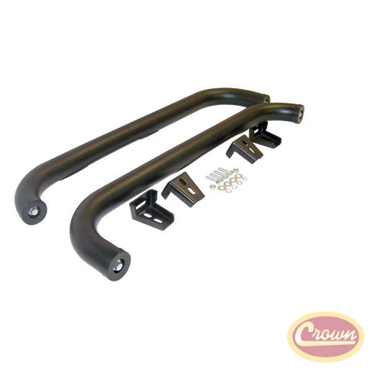 Black Tubular Side Steps (Pair) - Crown# RT26015