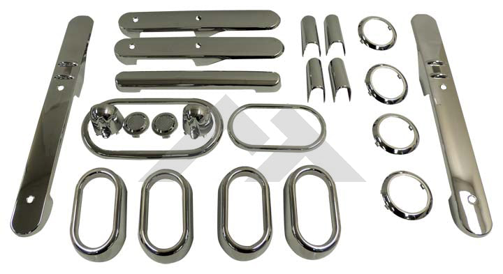 One New Complete Interior Trim Kit (4-Door; Chrome) - Crown# RT27030