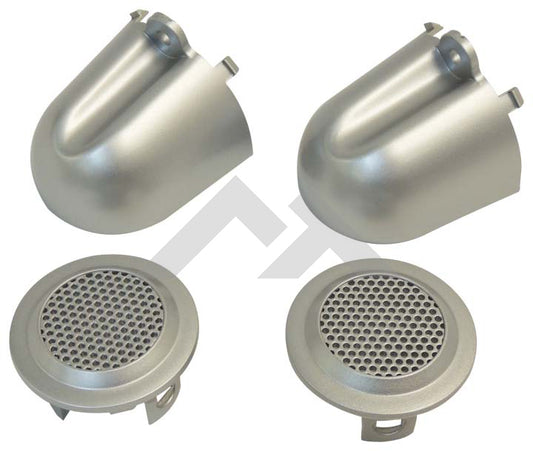 Set of Two Tweeter Covers (Brushed Silver) - Crown# RT27042