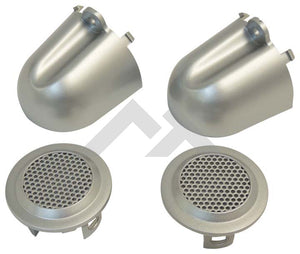 Set of Two Tweeter Covers (Brushed Silver) - Crown# RT27042