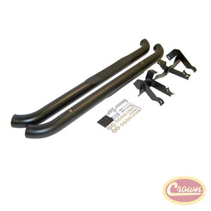 Black Tubular Side Steps (Pair) - Crown# RT26059