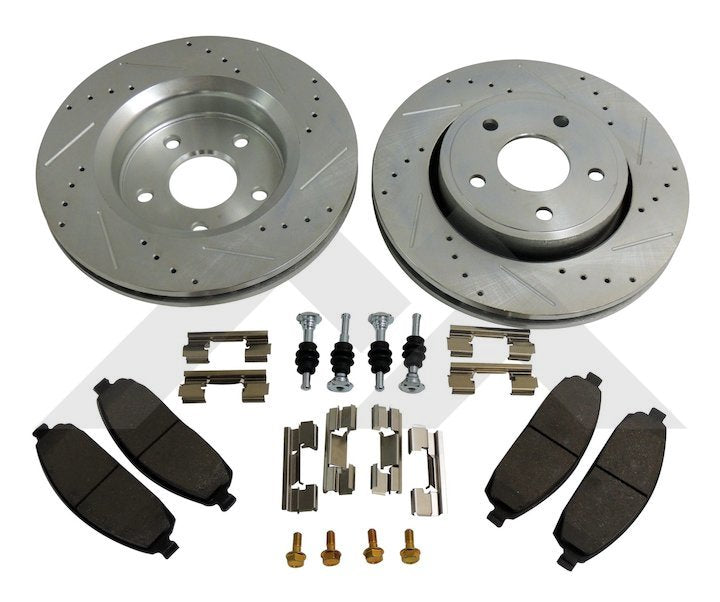 One New Performance Brake Kit (Front; Drilled & Slotted) - Crown# RT31008
