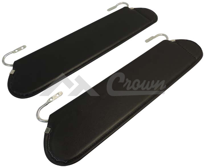 Set of Two Black Sun Visors - Crown# RT54001 Jeep CJ 5,6,7,8