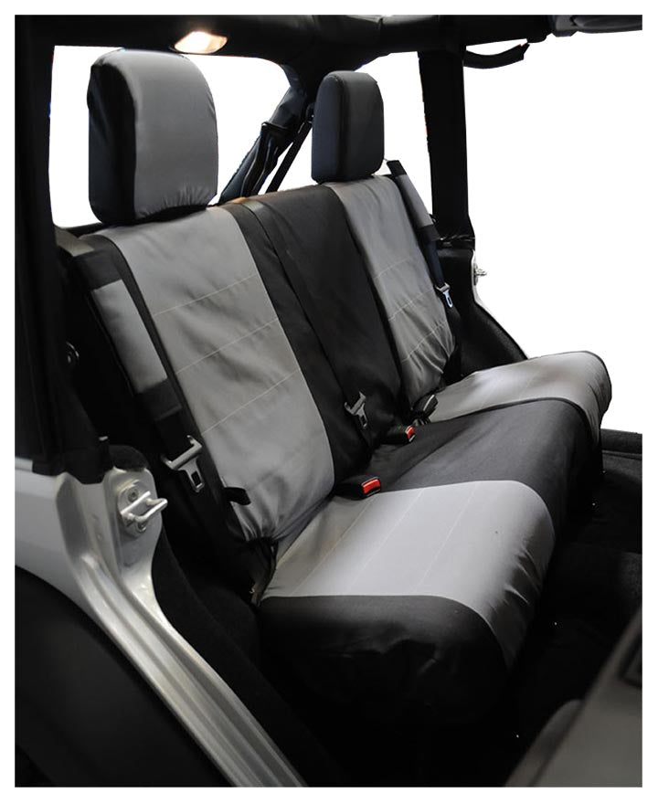 Set of Two Rear Seat Covers (Black/Gray) - Crown# SC30121