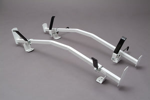 Alum Double Side ; Small Angle Series Gutter Mount Van Rack - Cross Tread 65005