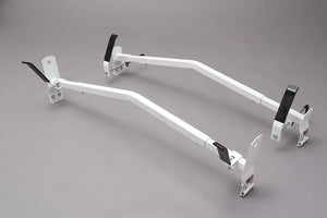 White Double Lock Down Angle Series Gutter Mount Van Rack - Cross Tread 85005