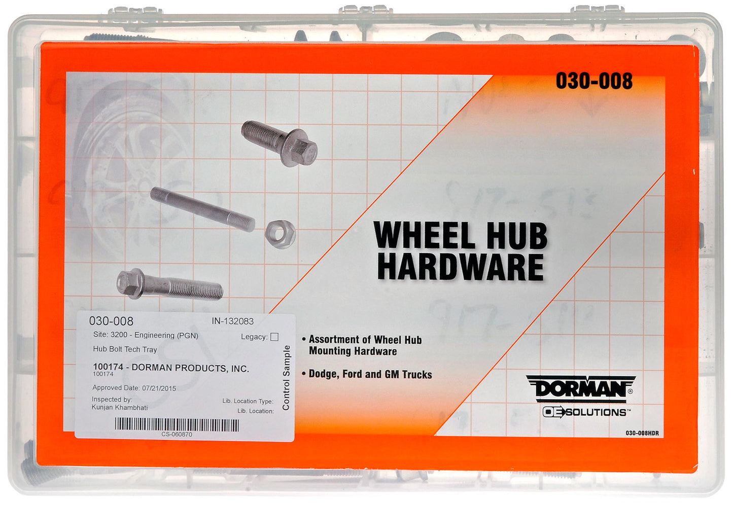 Hub Bolt Tech Tray - Dorman# 030-008