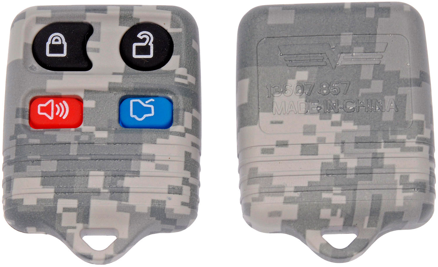 Keyless Remote Case Replacement Gray Digital Camouflage - Dorman# 13607GYC