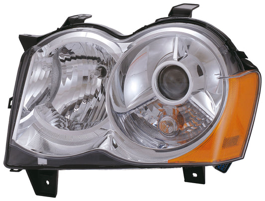 Left Headlamp Assy (Dorman# 1592285) Fits 08-10 Grand Cherokee Halogen Lights