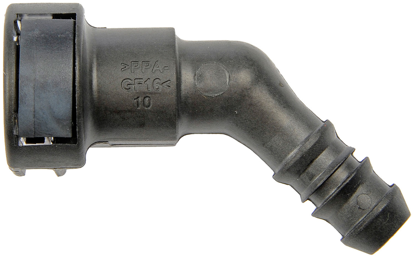 FUEL LINE RETAINING CLIP 3/8" STEEL TO 3/8" NYLON W/ 45deg BEND, Dorman# 800-124