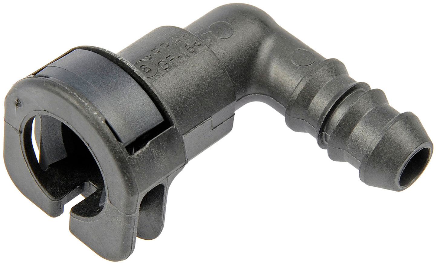 FUEL LINE RETAINING CLIP 3/8" STEEL TO 3/8" NYLON W/ 90deg BEND, Dorman# 800-125