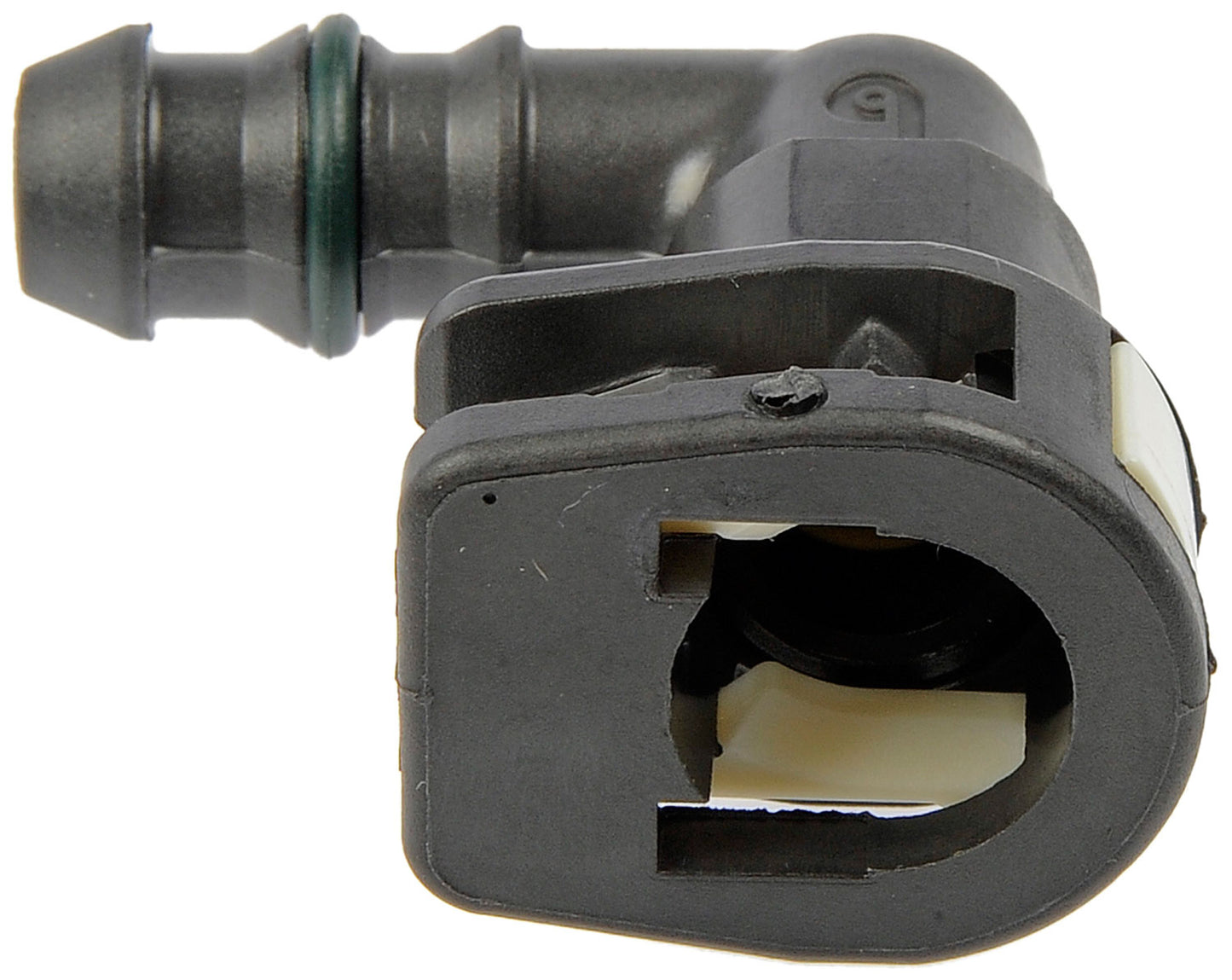 FUEL LINE CONNECTOR 5/16" STEEL TO 3/8" NYLON W/ 90 Deg BEND - Dorman# 800-138