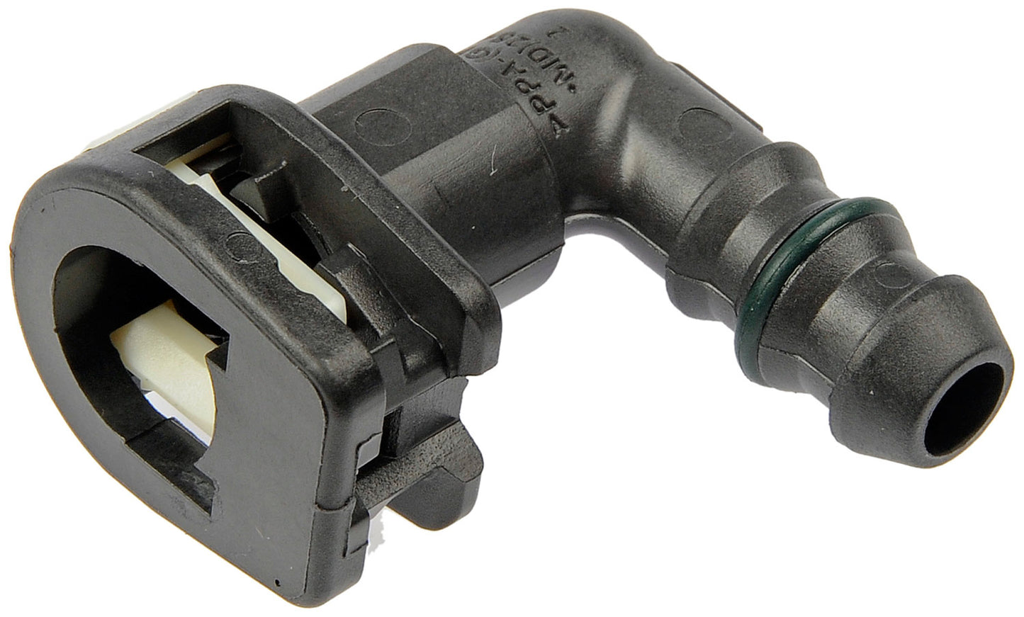 FUEL LINE CONNECTOR 5/16" STEEL TO 3/8" NYLON W/ 90 Deg BEND - Dorman# 800-138
