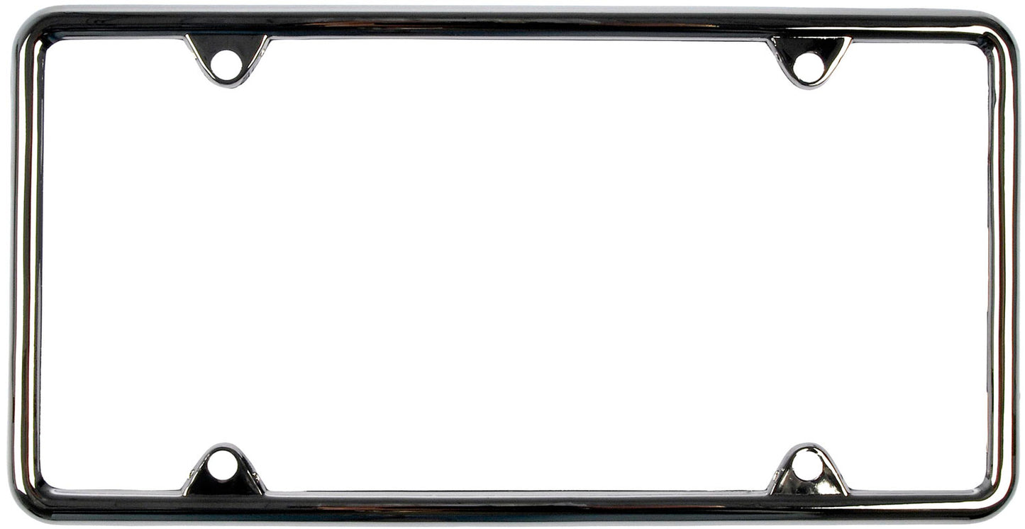 New Universal Metal License Plate Frame Chrome Finish - Dorman 68144
