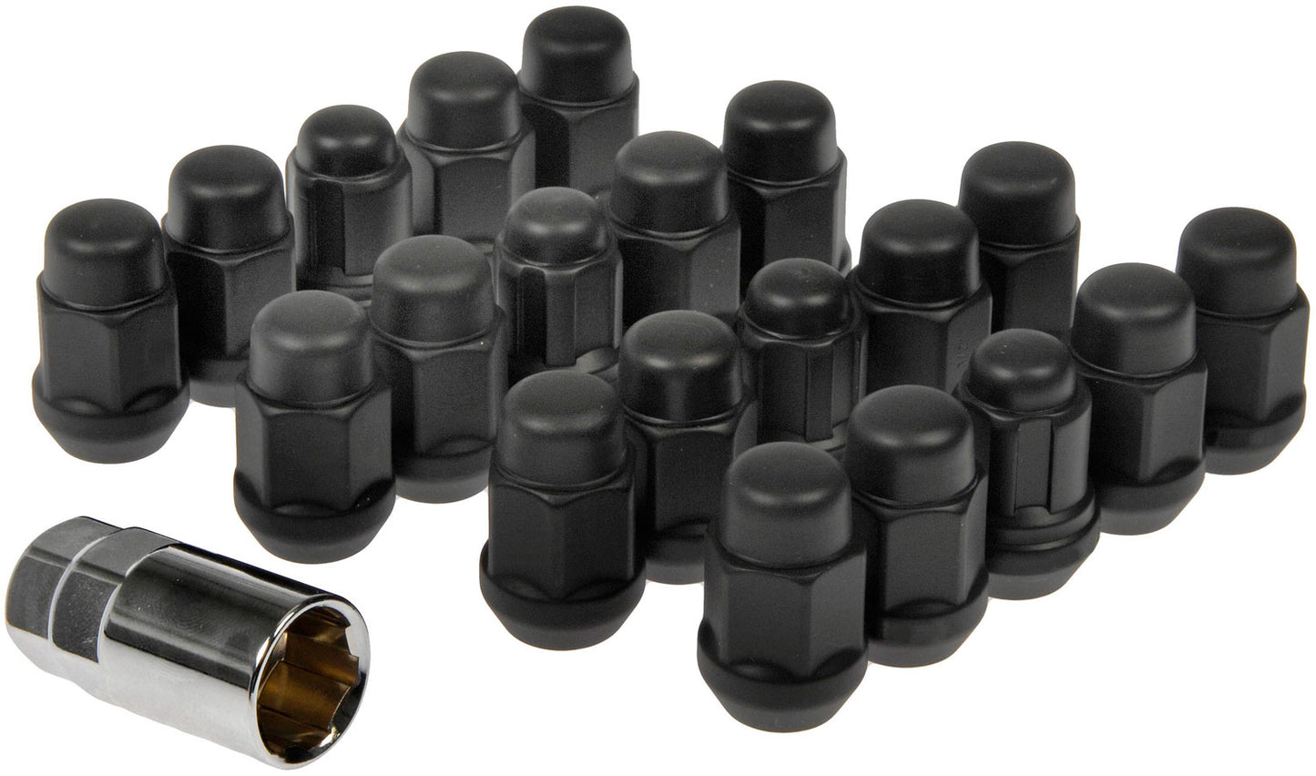 New Matte Black Acorn Nut Lock Set 1/2-20 - Dorman 711-235C