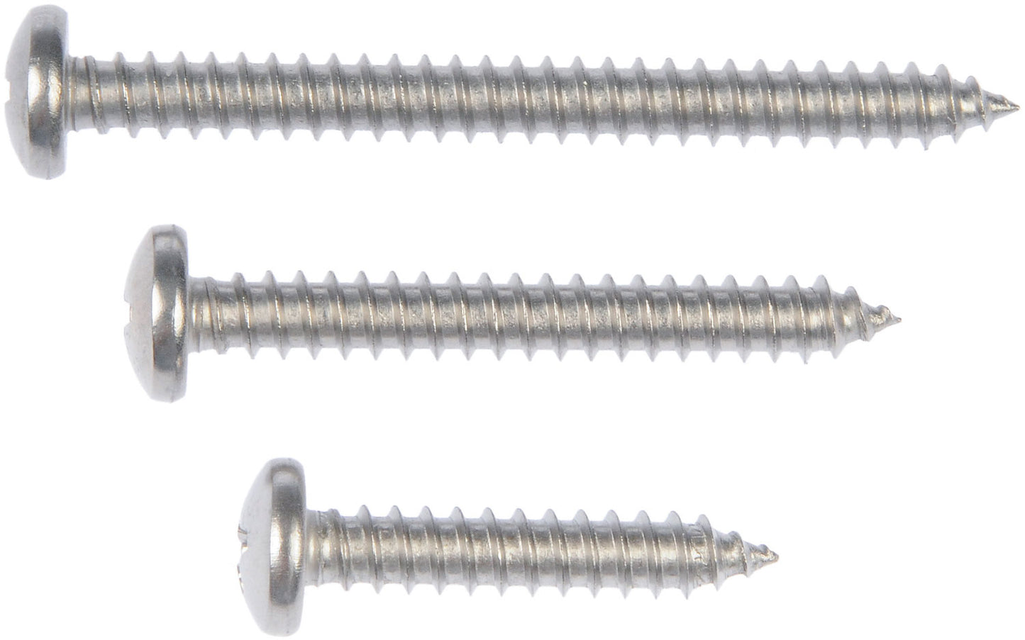 Pan Head Stainless Steel Self Tapping Screw No10x1",1-1/2",2" - Dorman# 784-155