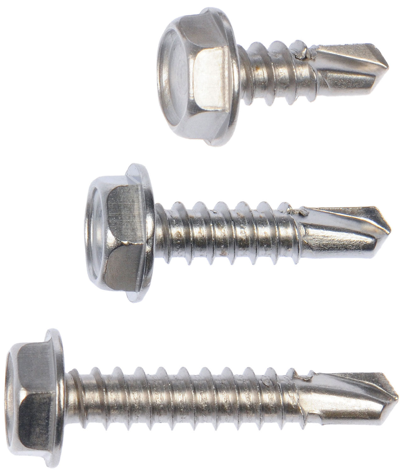 Hex Washer Stnls Steel Self Tapping Screw No.10x1/2",3/4",1" - Dorman# 784-160