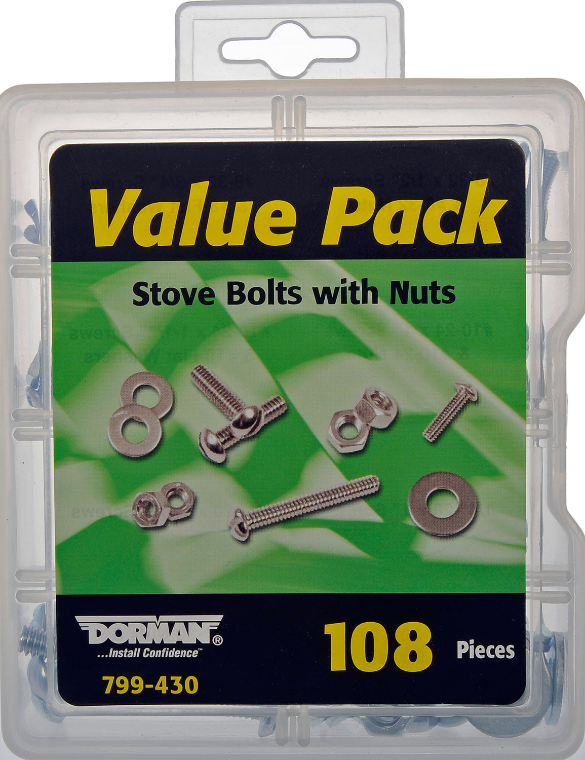 Stove Bolt With Nuts Value Pack- 13 Sku's- 108 Pieces - Dorman# 799-430