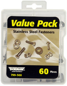 Stainless Steel Hardware Value Pack- Sku's 9- 60 Pieces - Dorman# 799-500