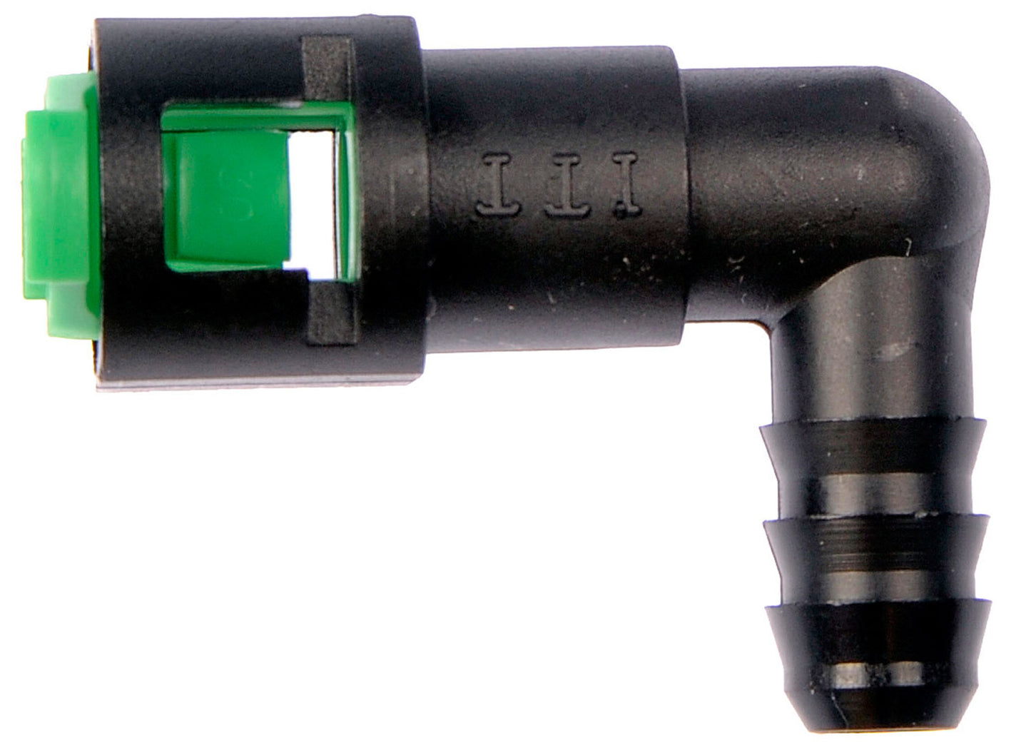 FUEL LINE QUICK CONNECTOR 90deg 5/16" STEEL TO 3/8" NYLON TUBING, Dorman 800-092