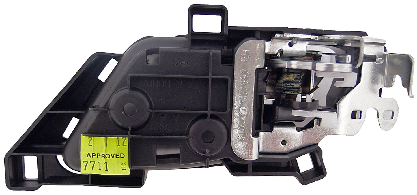 Int Door Handle Front/Rear Right Satin Chrome Lever/Black Housing - Dorman 81502