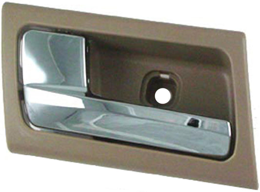 New Front Left Interior Door Handle - Chrome & Brown (Parchment) - Dorman 81699
