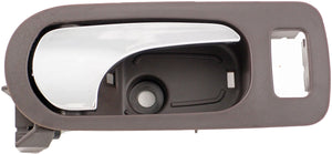 New Interior Door Handle - Front Right - Chrome & Brown (Cocoa) - Dorman 81823